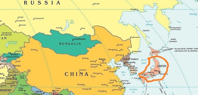 Остров Хонсю на карте