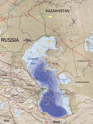 Каспийское море на карте мира Каспийское море на карте
